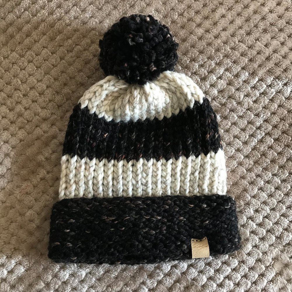 Double Brim Striped Hat [Obsidian and Gray Marble] - Picture 5 of 5